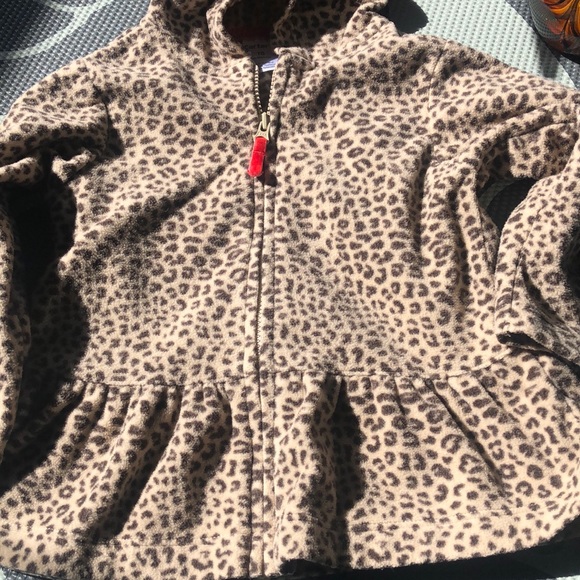 🎀Carter’s fleece leopard print peplum jacket🎀 - Picture 3 of 3